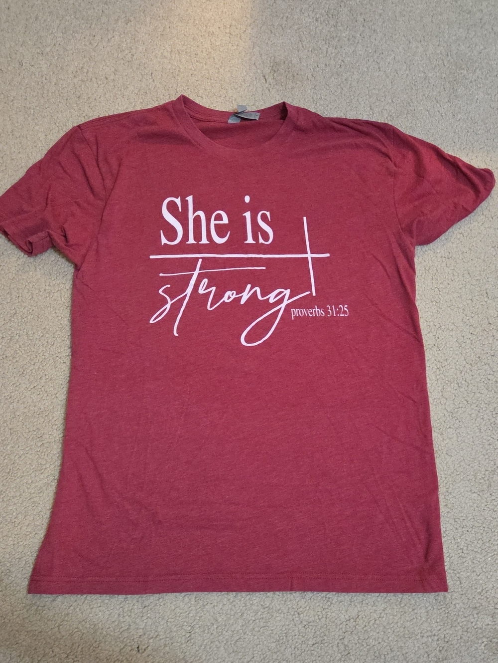 She Is Strong Pinkish Maroon Graphic Tee